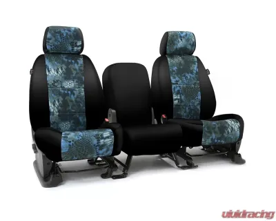 Coverking Skanda Custom Seat Covers 1 Row Neosupreme Kryptek Neptune with Black Sides Front Ford Mustang 2015-2022 - CSC2KT15FD9794
