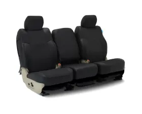 Coverking Custom Seat Covers 1 Row Ultisuede Black Leatherette with Black Suede Inserts Front Ford Mustang 2015-2022