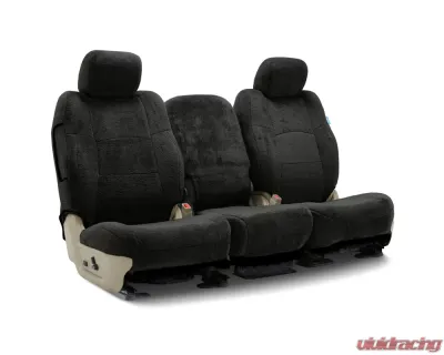 Coverking Custom Seat Covers 1 Row Snuggleplush Solid Black Rear Ford Mustang 2015-2022 - CSCSG01FD10101