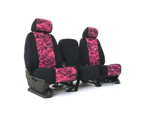 Coverking Skanda Custom Seat Covers 1 Row Neosupreme Mossy Oak Elements Crimson with Black Sides Rear Subaru Impreza 2017-2021