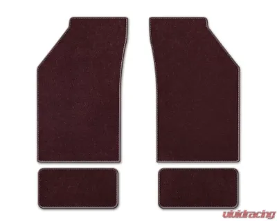 Coverking Premium Plush Designer Floor Mats Style B Burgundy Front Center Nissan Stanza 1987-1989 - DFMBM6NS9269B1