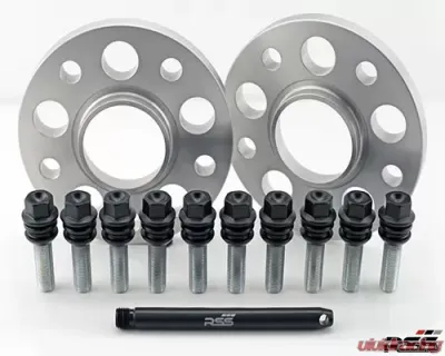 RSS 15mm Hubcentric "Split Finish" Silver Spacer & Black Wheel Bolts Porsche 991 | 981 | 982 - 384