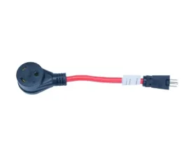 RV Power Adapter 12 Inch 30 Amp Female Twist To 15 Amp Male 12AWG Snappin Turtle