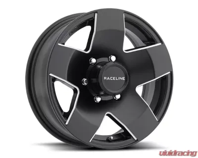 AWC 855 Maxum Wheel 13x4.5 5x4.5 -0.125mm Black w/ Milled Spoke - 855-34512