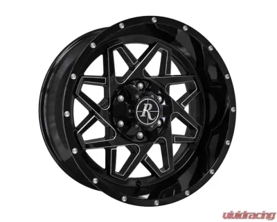 Remington Off-Road Gridlock Wheel 20x10 6x135|139.7 -25mm Gloss Black w/ Milling - GL201066-25GB-M