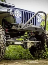 Motobilt Stubby Front Bumper w/ Stinger Bare Steel Jeep Wrangler YJ | TJ 1987-2006                                     - MB1000-S - Image 6