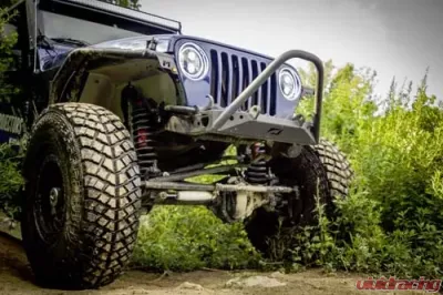 Motobilt Stubby Front Bumper w/ Stinger Bare Steel Jeep Wrangler YJ | TJ 1987-2006 - MB1000-S