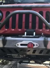 Motobilt Front Bumper w/ Grill Hoop & Stinger Crusher Series Bare Steel Jeep Wrangler JK 2007-2018                                     - MB1011-L - Image 7