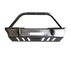 Motobilt Front Bumper w/ Stinger Crusher Series Bare Steel Jeep Wrangler JK 2007-2018