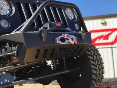 Motobilt Front Bumper w/ Stinger Crusher Series Bare Steel Jeep Wrangler JK 2007-2018 - MB1011-S