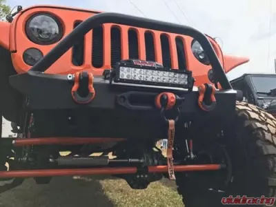 Motobilt Front Bumper w/ Stinger Crusher Series Bare Steel Jeep Wrangler JK 2007-2018 - MB1011-S