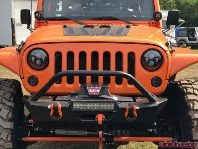 Motobilt Front Bumper w/ Stinger Crusher Series Bare Steel Jeep Wrangler JK 2007-2018 - MB1011-S