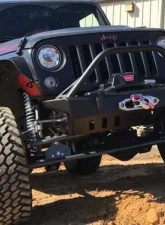 Motobilt Front Bumper w/ Stinger Crusher Series Bare Steel Jeep Wrangler JK 2007-2018                                     - MB1011-S - Image 10