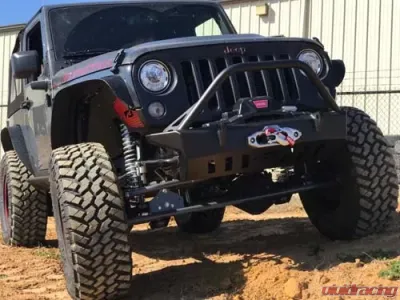 Motobilt Front Bumper w/ Stinger Crusher Series Bare Steel Jeep Wrangler JK 2007-2018 - MB1011-S