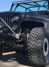 Motobilt Mid Width Front Bumper w/ Stinger Bare Steel Jeep Wrangler CJ 1976-1986                                     - MB1019-S - Image 12