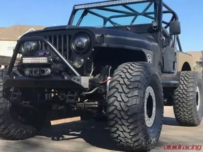 Motobilt Mid Width Front Bumper w/ Stinger Bare Steel Jeep Wrangler CJ 1976-1986 - MB1019-S