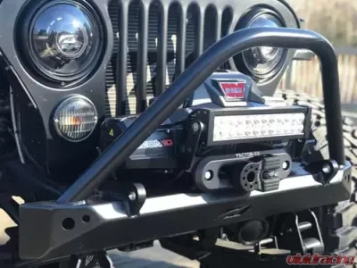 Motobilt Mid Width Front Bumper w/ Stinger Bare Steel Jeep Wrangler CJ 1976-1986 - MB1019-S