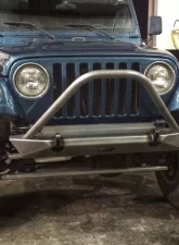 Motobilt Mid-Width Front Bumper w/ Stinger Bare Steel Jeep Wrangler YJ | TJ | LJ 1987-2006                                     - MB1021-S - Image 8