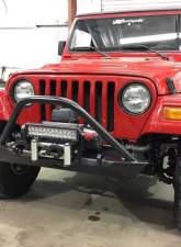 Motobilt Mid-Width Front Bumper w/ Stinger Bare Steel Jeep Wrangler YJ | TJ | LJ 1987-2006                                     - MB1021-S - Image 9