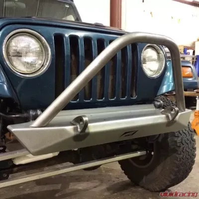 Motobilt Mid-Width Front Bumper w/ Stinger Bare Steel Jeep Wrangler YJ | TJ | LJ 1987-2006 - MB1021-S