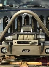 Motobilt Front Bumper w/ Stinger Fog Cutouts Hatchet Series Bare Steel Jeep Wrangler JK 2007-2018                                     - MB1048F-S - Image 6
