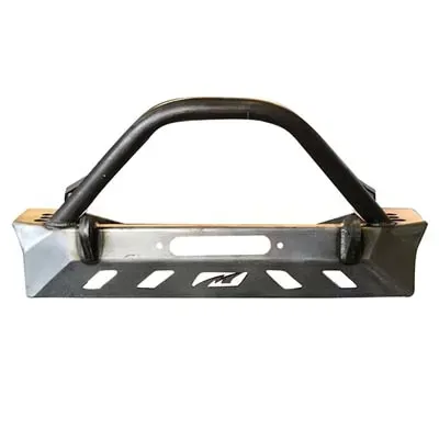 Motobilt Front Bumper w/ Bull Bar Bare Steel Jeep Wrangler YJ | TJ | LJ 1987-2006 - MB1069-B