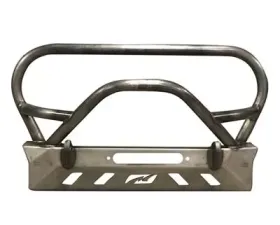 Motobilt Front Bumper w/ Grill Hoop and Bull Bar Bare Steel Jeep Wrangler YJ | TJ | LJ 1987-2006
