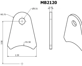 Motobilt Universal Shock Tab 1/2