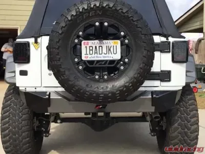Motobilt Rear Stubby Bumper Bare Steel Jeep Wrangler JK 2007-2018 - MB1010