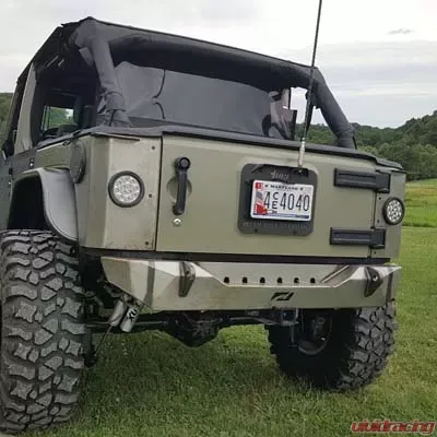 Motobilt Rear Stubby Bumper Bare Steel Jeep Wrangler JK 2007-2018 - MB1010