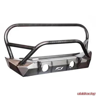 Motobilt Front Bumper w/ Stinger and Grill Hoop (The Hammer Series Bare Steel) Jeep Wrangler JK 2007-2018 - MB1025F-L
