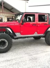 Motobilt Rocker Guards With Step Crusher Series Bare Steel Jeep Wrangler JK Unilimited 2007-2018                                     - MB1042 - Image 14