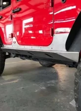 Motobilt Rocker Guards With Step Crusher Series Bare Steel Jeep Wrangler JK Unilimited 2007-2018                                     - MB1042 - Image 3