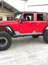 Motobilt Rocker Guards With Step Crusher Series Bare Steel Jeep Wrangler JK Unilimited 2007-2018                                     - MB1042 - Image 4