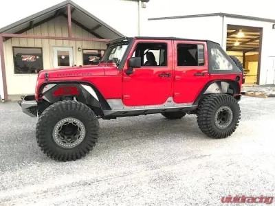 Motobilt Rocker Guards With Step Crusher Series Bare Steel Jeep Wrangler JK Unilimited 2007-2018 - MB1042