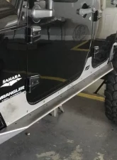 Motobilt Rocker Guards With Step Crusher Series Bare Steel Jeep Wrangler JK Unilimited 2007-2018                                     - MB1042 - Image 13