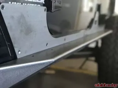 Motobilt Rocker Guards With Step Crusher Series Bare Steel Jeep Wrangler JK Unilimited 2007-2018 - MB1042