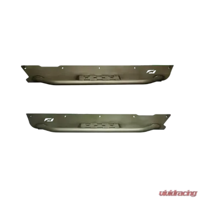 Motobilt Full Length Rocker Guards w/ Step Bare Steel Jeep Wrangler TJ 1997-2006 - MB1056-S