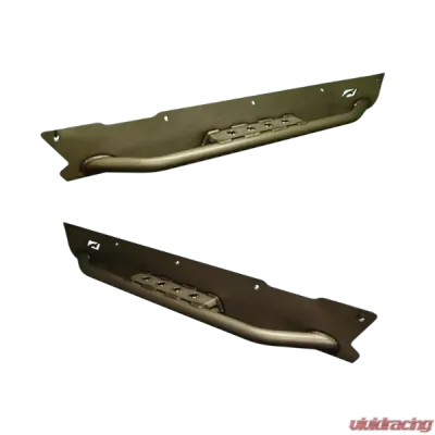 Motobilt Full Length Rocker Guards w/ Step Bare Steel Jeep Wrangler TJ 1997-2006 - MB1056-S