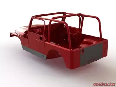 Motobilt Full Length Rocker Guards Bare Steel Jeep Wrangler TJ 1997-2006 - MB1056