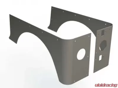 Motobilt 4" Stretch Cut Corners Bare Steel Pair Jeep Wrangler TJ 1997-2006 - MB1058