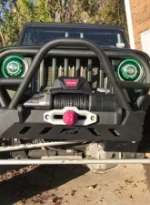 Motobilt Front Bumper w/ Grill Hoop and Stinger Bare Steel Jeep Wrangler YJ | TJ | LJ 1987-2006                                     - MB1069-L - Image 7