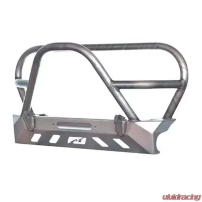 Motobilt Front Bumper w/ Grill Hoop and Stinger Bare Steel Jeep Wrangler YJ | TJ | LJ 1987-2006 - MB1069-L