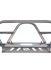Motobilt Front Bumper w/ Grill Hoop and Stinger Bare Steel Jeep Wrangler YJ | TJ | LJ 1987-2006                                     - MB1069-L - Image 5