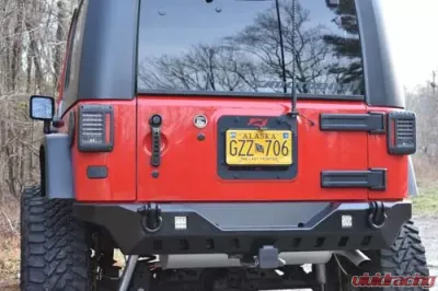 Motobilt Rear Bumper Crusher Series Bare Steel Jeep Wrangler JK 2007-2018 - MB1072