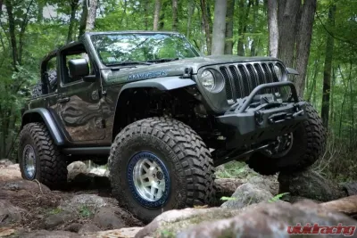 Motobilt Front Bumper w/ Bull Bar Crusher Jeep Wrangler JL | Gladiator 2018-2022 - MB1078-B