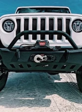 Motobilt Front Bumper w/ Bull Bar Crusher Jeep Wrangler JL | Gladiator 2018-2022                                     - MB1078-B - Image 10