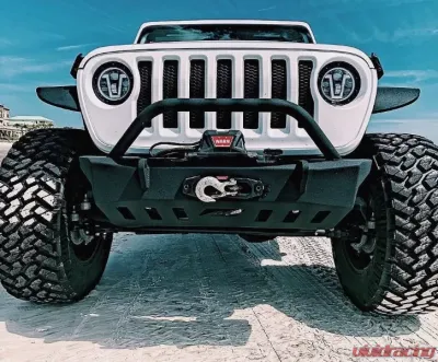 Motobilt Front Bumper w/ Bull Bar Crusher Jeep Wrangler JL | Gladiator 2018-2022 - MB1078-B