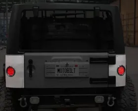 Motobilt Steel Rear Corner Armor w/ Round Tail Light Holes Jeep Wrangler JK Unlimited 2007-2018