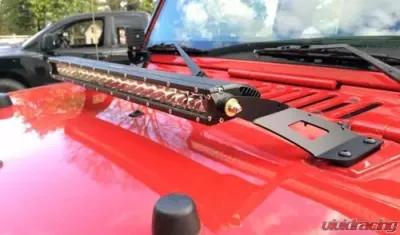 Motobilt 20" LED Single Row Hood Mounts Jeep Wrangler JK 2007-2018 - MB2032